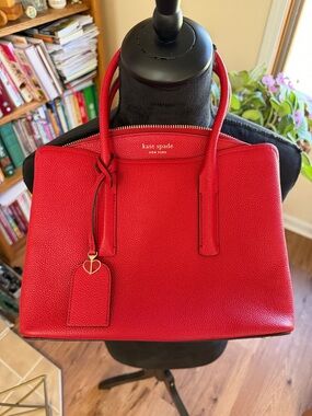 Kate Spade Margaux red leather satchel, EUC